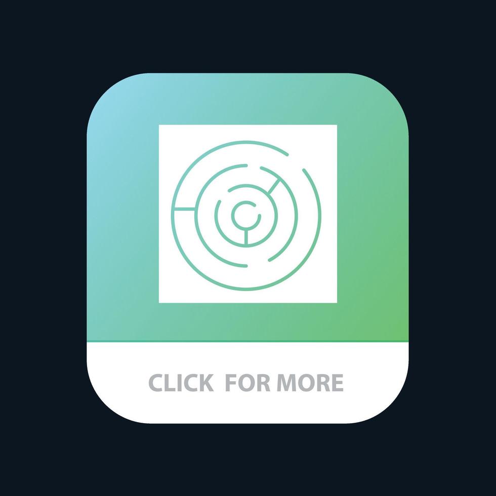 cirkel cirkel labyrint labyrint labyrint mobil app knapp android och ios glyf version vektor