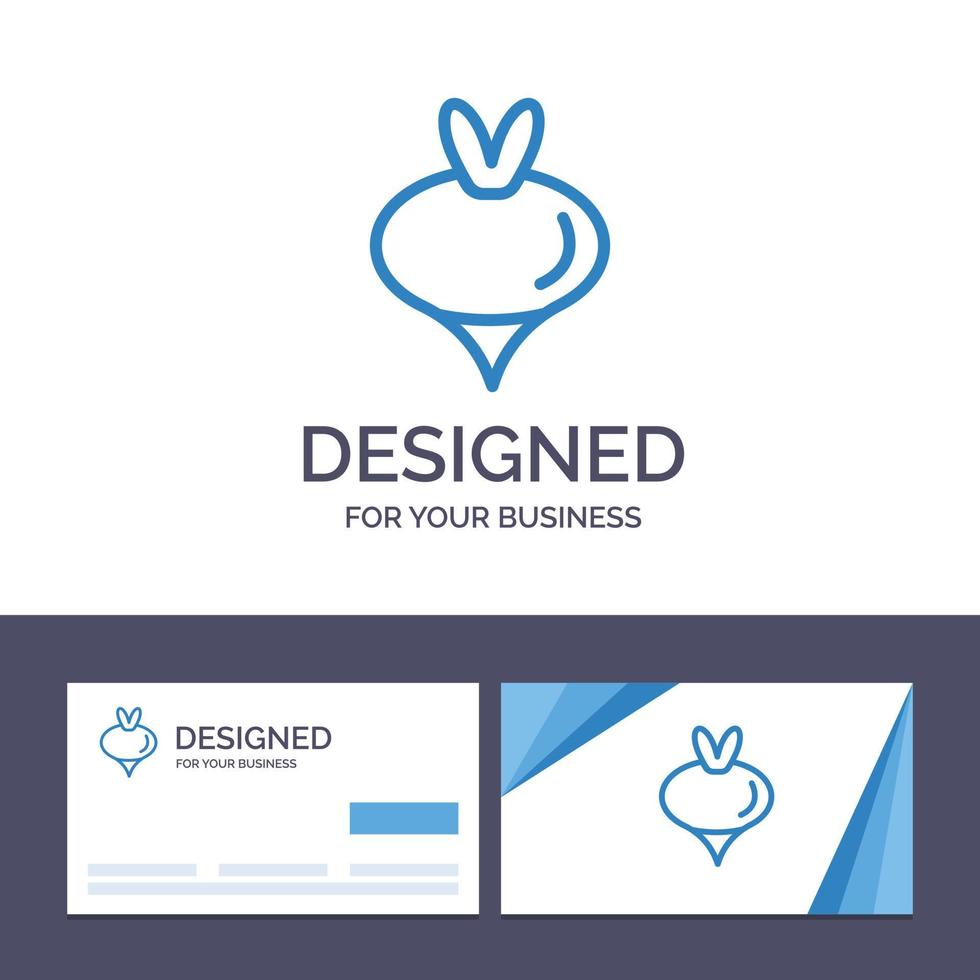kreativ företag kort och logotyp mall mat rova vegetabiliska vår vektor illustration