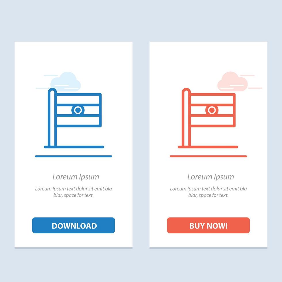 indische flagge zeichentag blau und rot jetzt herunterladen und kaufen web-widget-kartenvorlage vektor