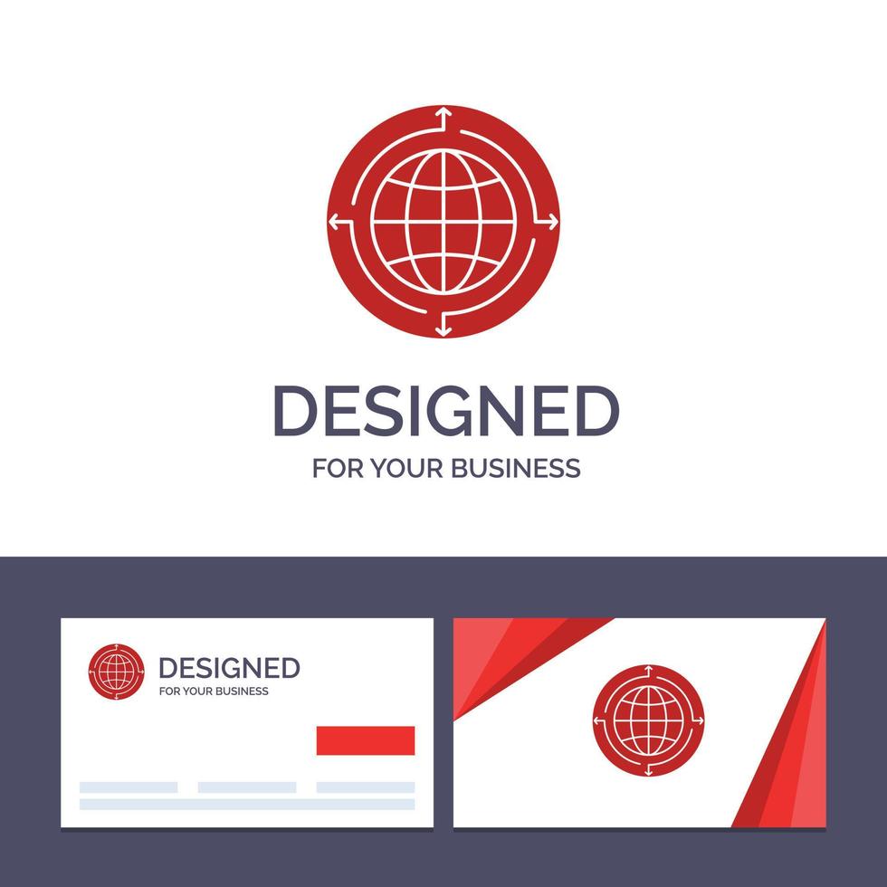 kreativ företag kort och logotyp mall klot företag kommunikation förbindelse global värld vektor