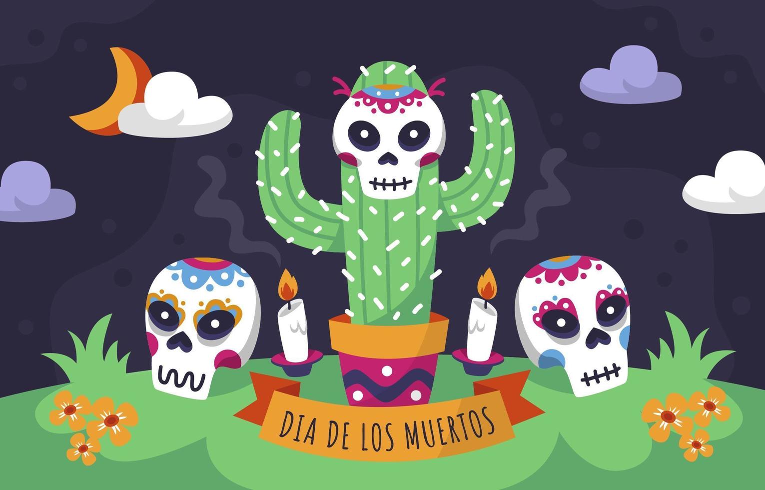 dia de los muertos Hintergrund vektor