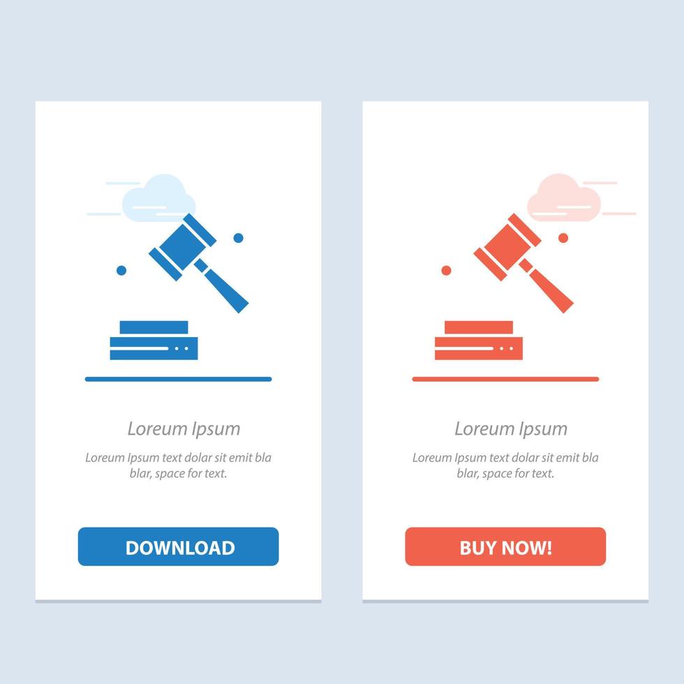 Business Copyright Digital Law Blau und Rot Laden Sie jetzt herunter und kaufen Sie die Kartenvorlage für Web-Widgets vektor