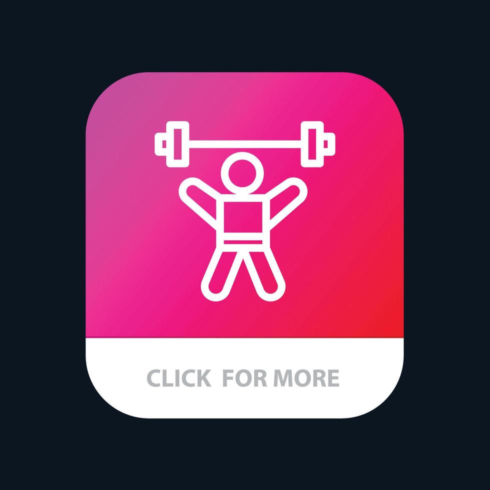 athlet leichtathletik avatar fitness gym mobile app button android und ios line version vektor