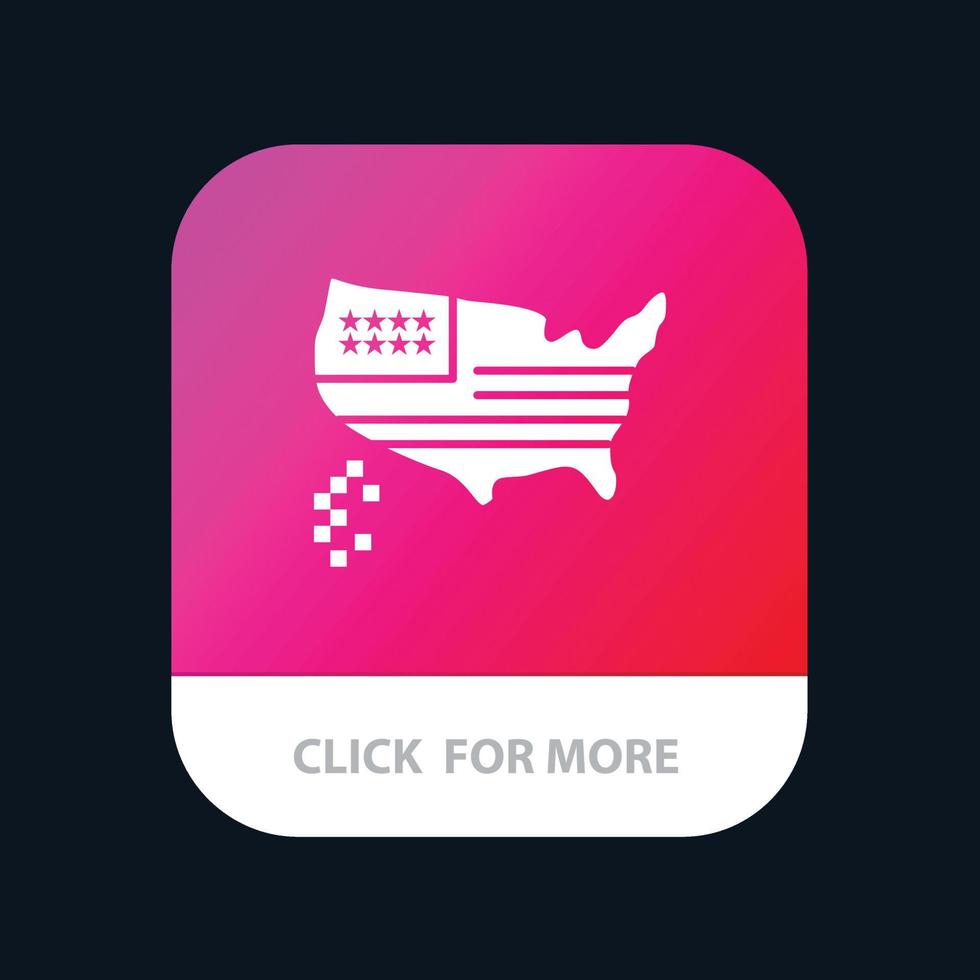 amerikan Karta tacksägelse USA mobil app knapp android och ios glyf version vektor