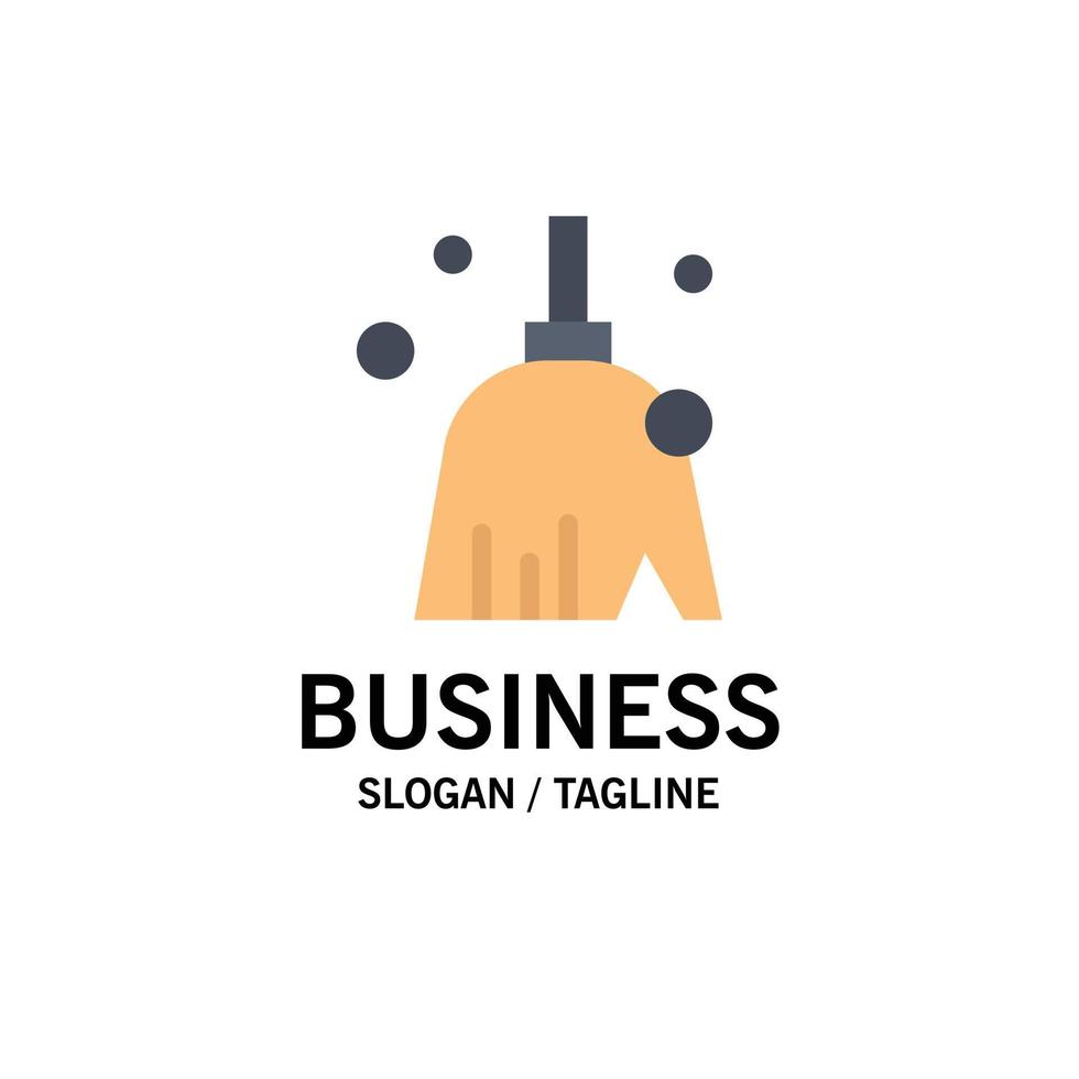 Besen saubere Reinigung Sweep Business Logo Vorlage flache Farbe vektor
