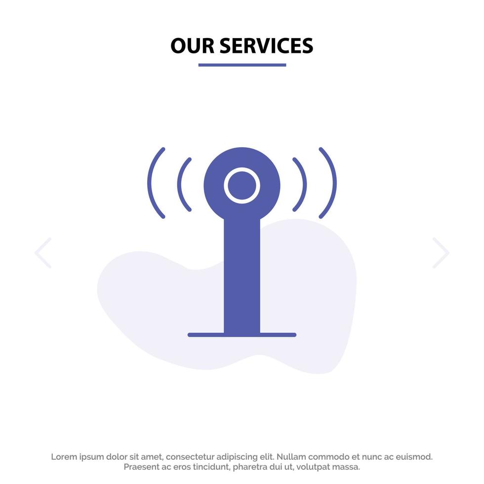 unser service signal wifi solide glyph icon web card template vektor