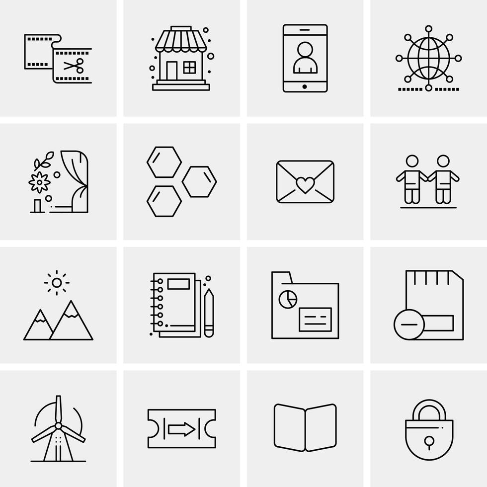 16 universelle Business-Icons Vektor kreative Icon-Illustration zur Verwendung in Web- und mobilen Projekten