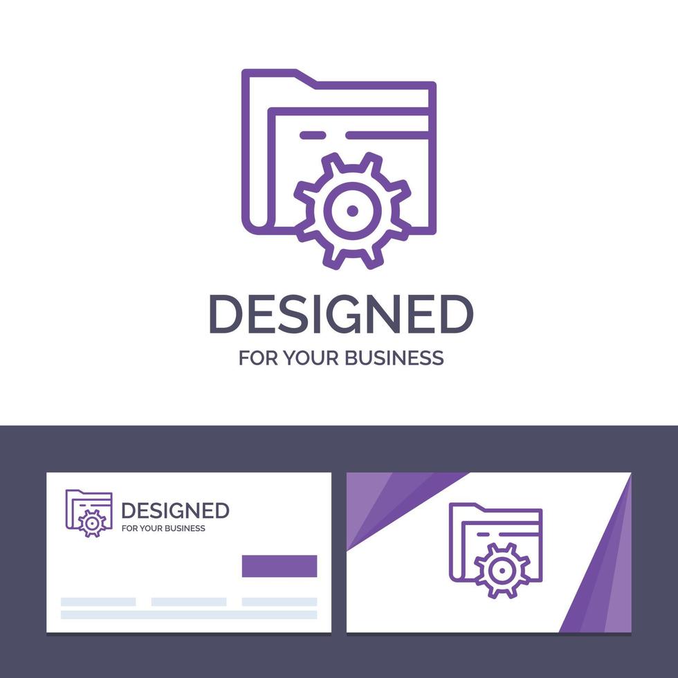 kreativ företag kort och logotyp mall mapp miljö redskap datoranvändning vektor illustration