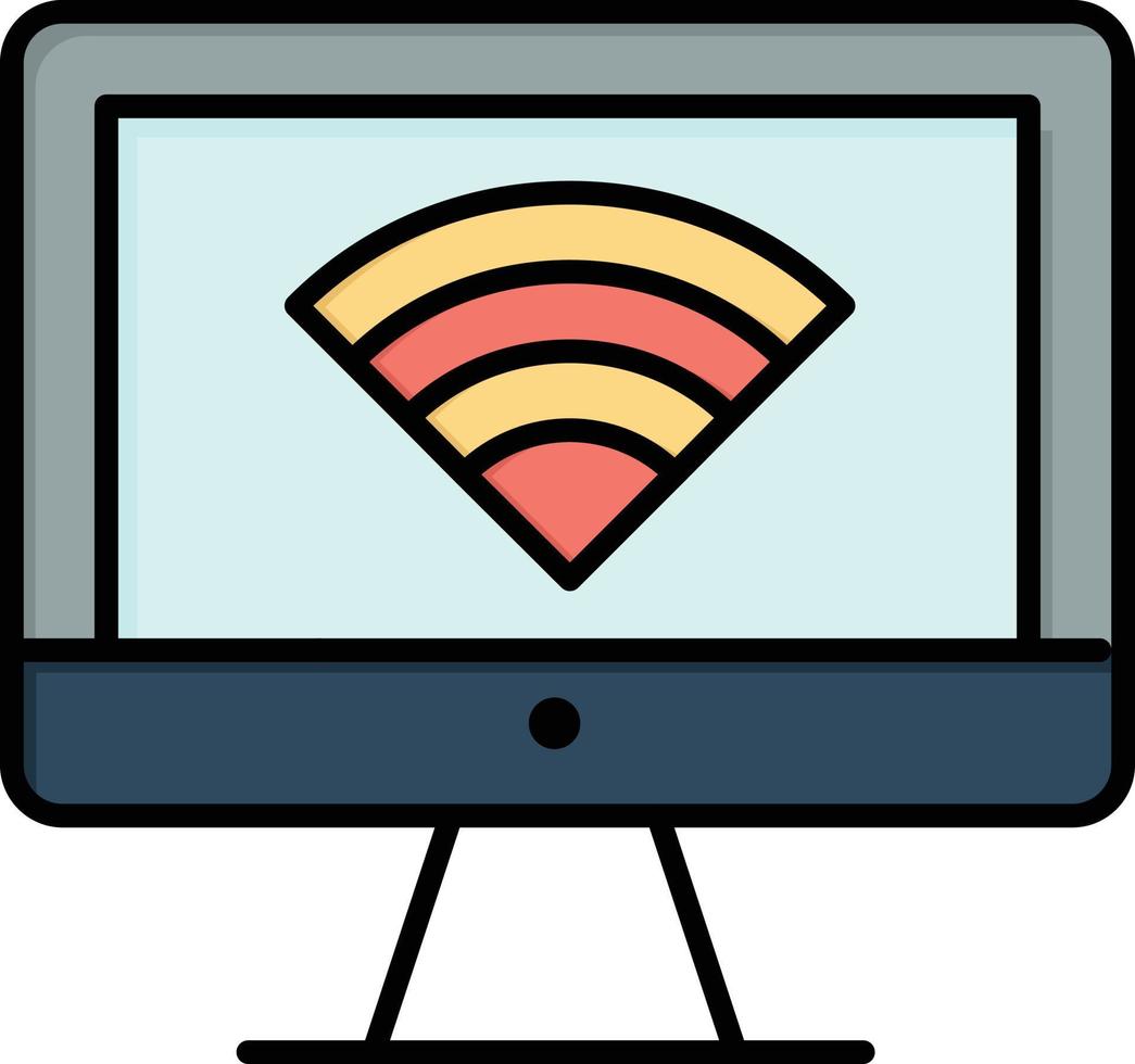 computer monitor wifi signal flache farbe symbol vektor symbol banner vorlage