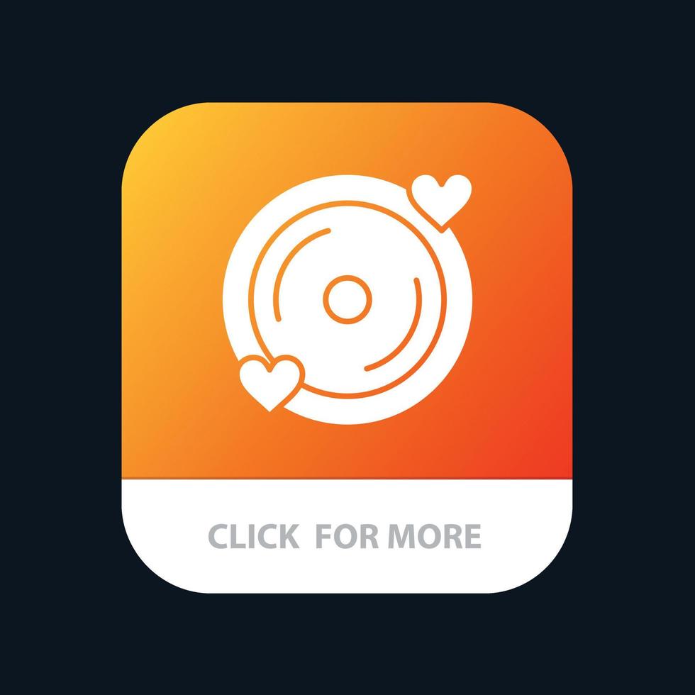 Festplatte Liebe Herz Hochzeit mobile App Schaltfläche Android und iOS Glyph-Version vektor