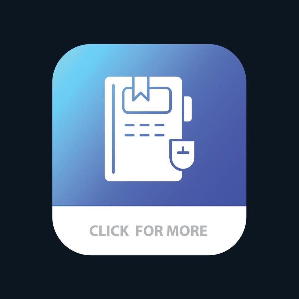 buch bildung wissen mobile app-schaltfläche android- und ios-glyphenversion vektor