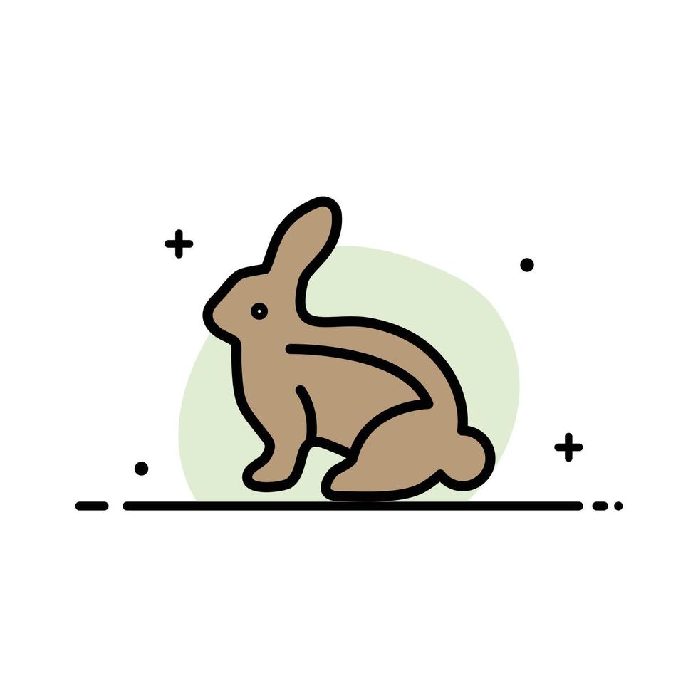 hase ostern osterhase kaninchen business flache linie gefüllt symbol vektor banner vorlage
