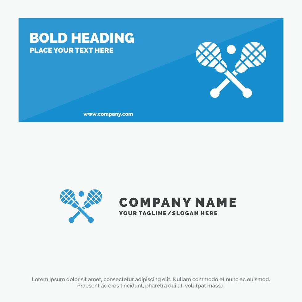 crosse lacrosse stick sticks solide symbol website banner und business logo template vektor