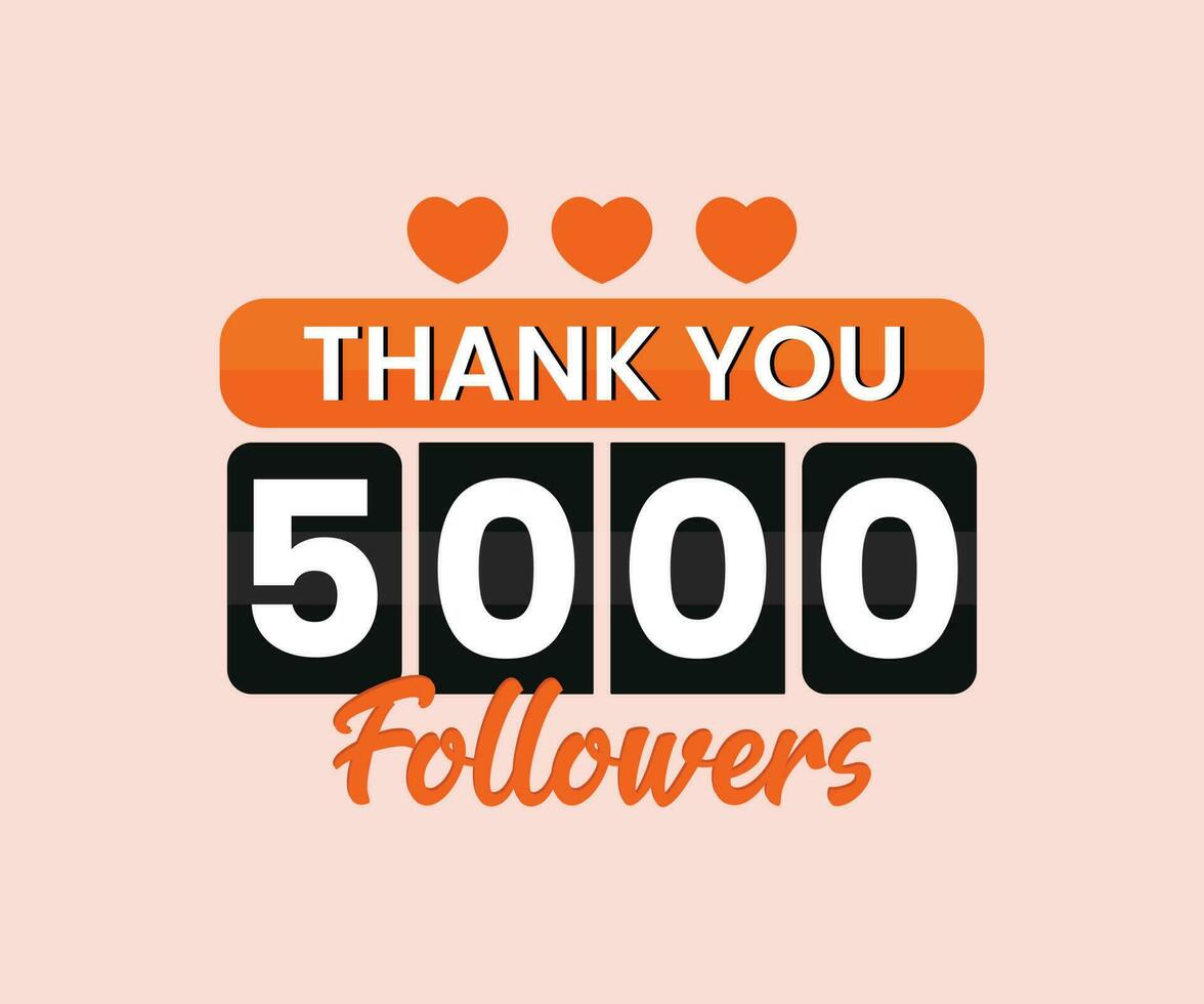 5.000 Follower Social Media Dankesbanner vektor