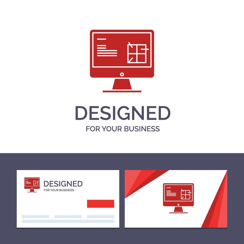 kreativ företag kort och logotyp mall dator konstruktion reparera lcd design vektor illustration