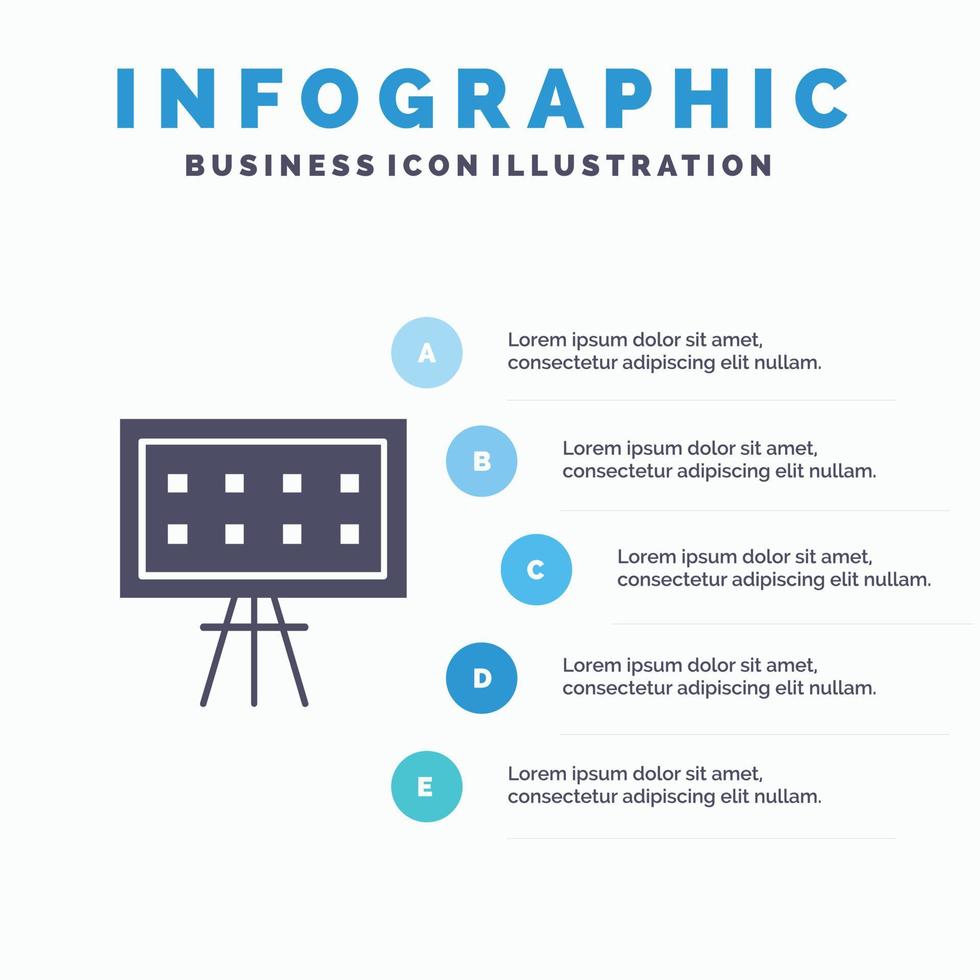 alfabet styrelse utbildning presentation fast ikon infographics 5 steg presentation bakgrund vektor