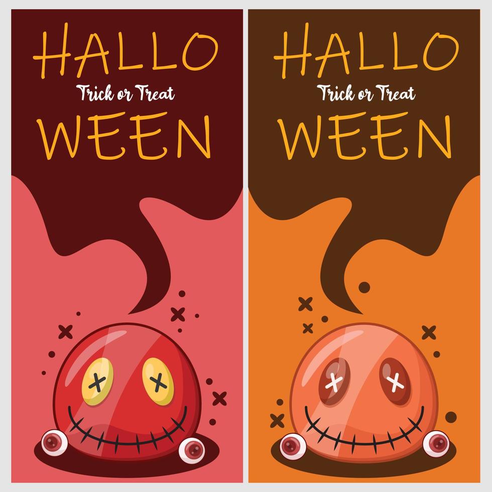 Halloween-Banner mit böser Kopfillustration vektor