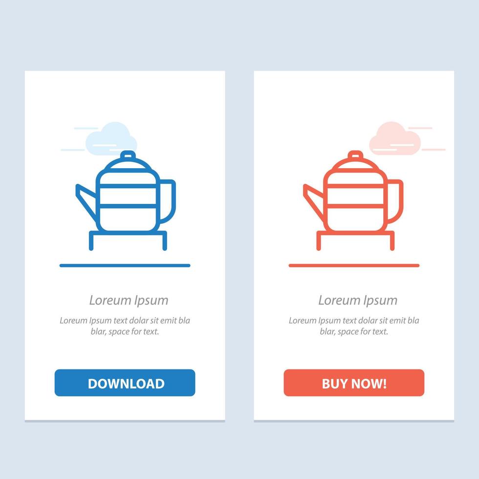 tee teekanne china chinesisch blau und rot jetzt herunterladen und kaufen web-widget-kartenvorlage vektor