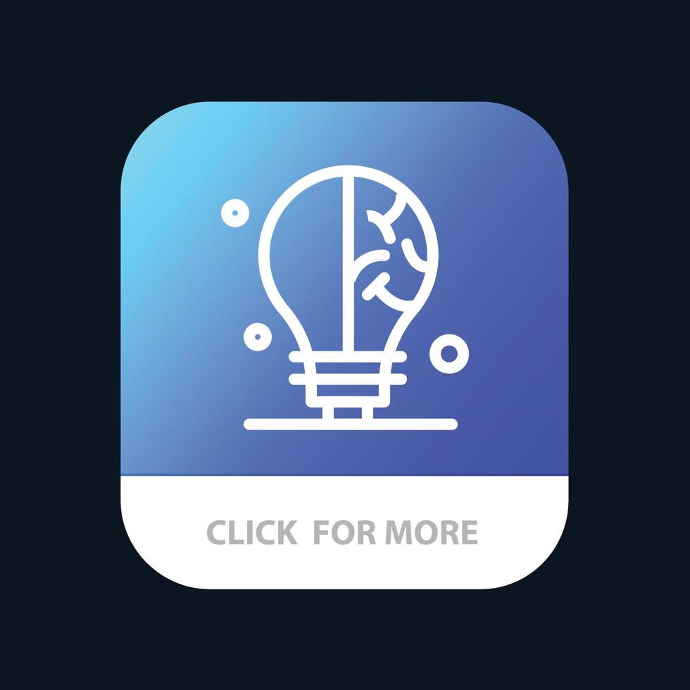 Bulb Idea Science Mobile App-Schaltfläche Android- und iOS-Linienversion vektor