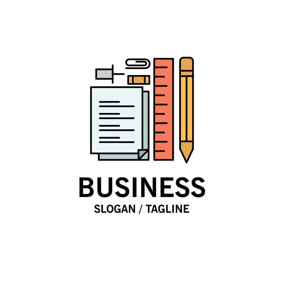 stationär Bleistift Stift Notizblock Stift Business-Logo-Vorlage flache Farbe vektor