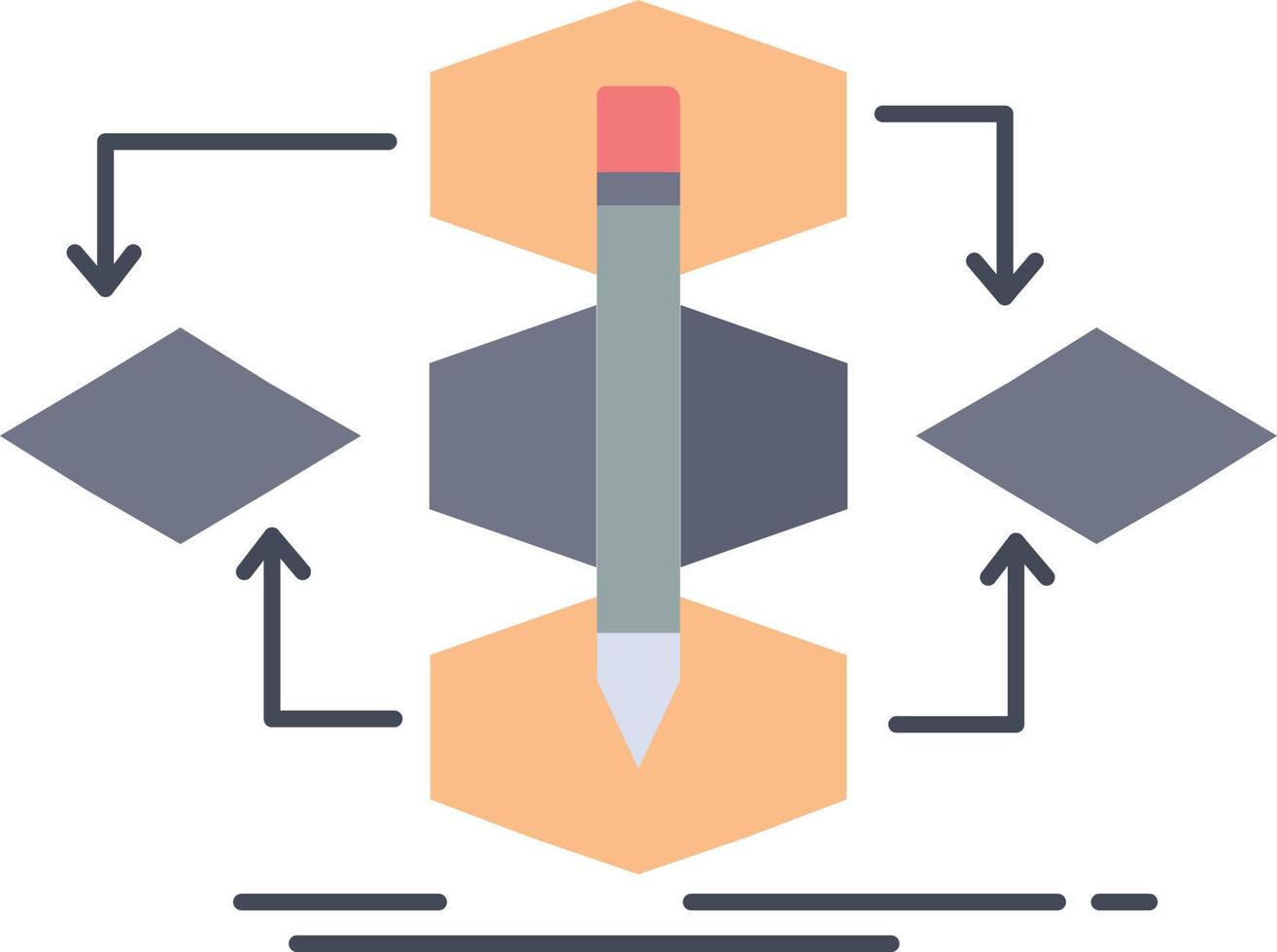 Algorithmus Designmethode Modellprozess flacher Farbsymbolvektor vektor