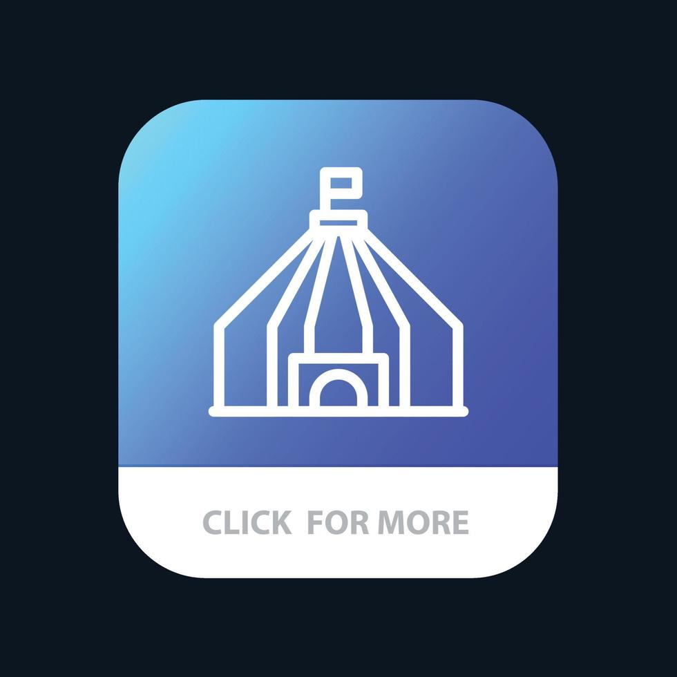 tält tält cirkus mobil app knapp android och ios linje version vektor