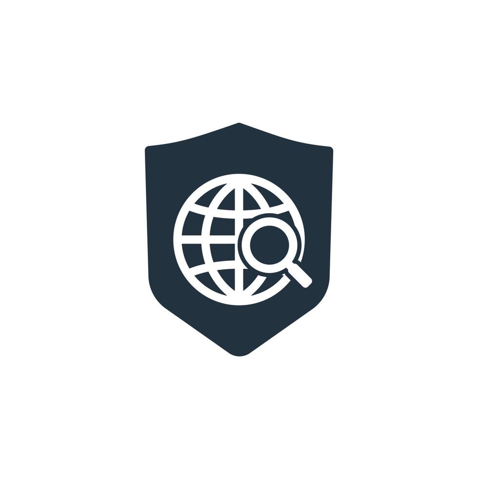 bläddring säkerhet ikon i trendig platt stil isolerat på vit bakgrund. säkerhet symbol ser för webb och mobil appar. vektor