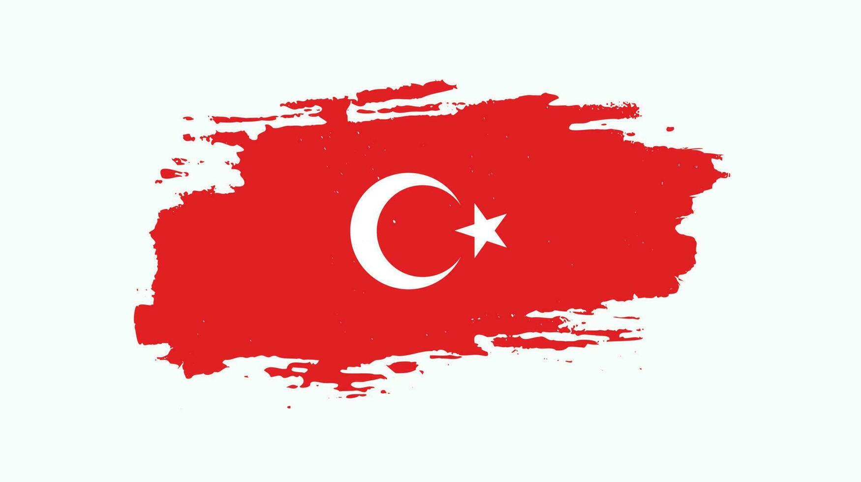 abstrakter Türkei-Grunge-Textur-Flag-Design-Vektor vektor