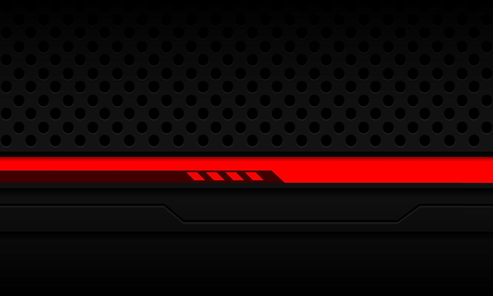abstrakte rote schwarze linie cyber geometrisch auf grauem kreis mesh metallisches design moderner luxus futuristischer technologiehintergrundvektor vektor