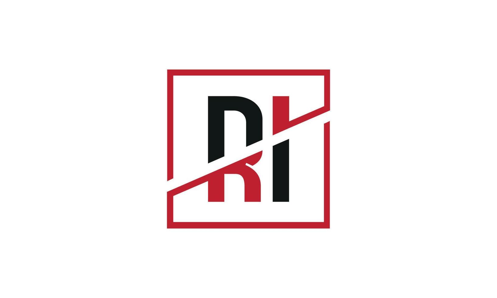 Buchstabe ri Logo Pro-Vektordatei Pro-Vektor vektor