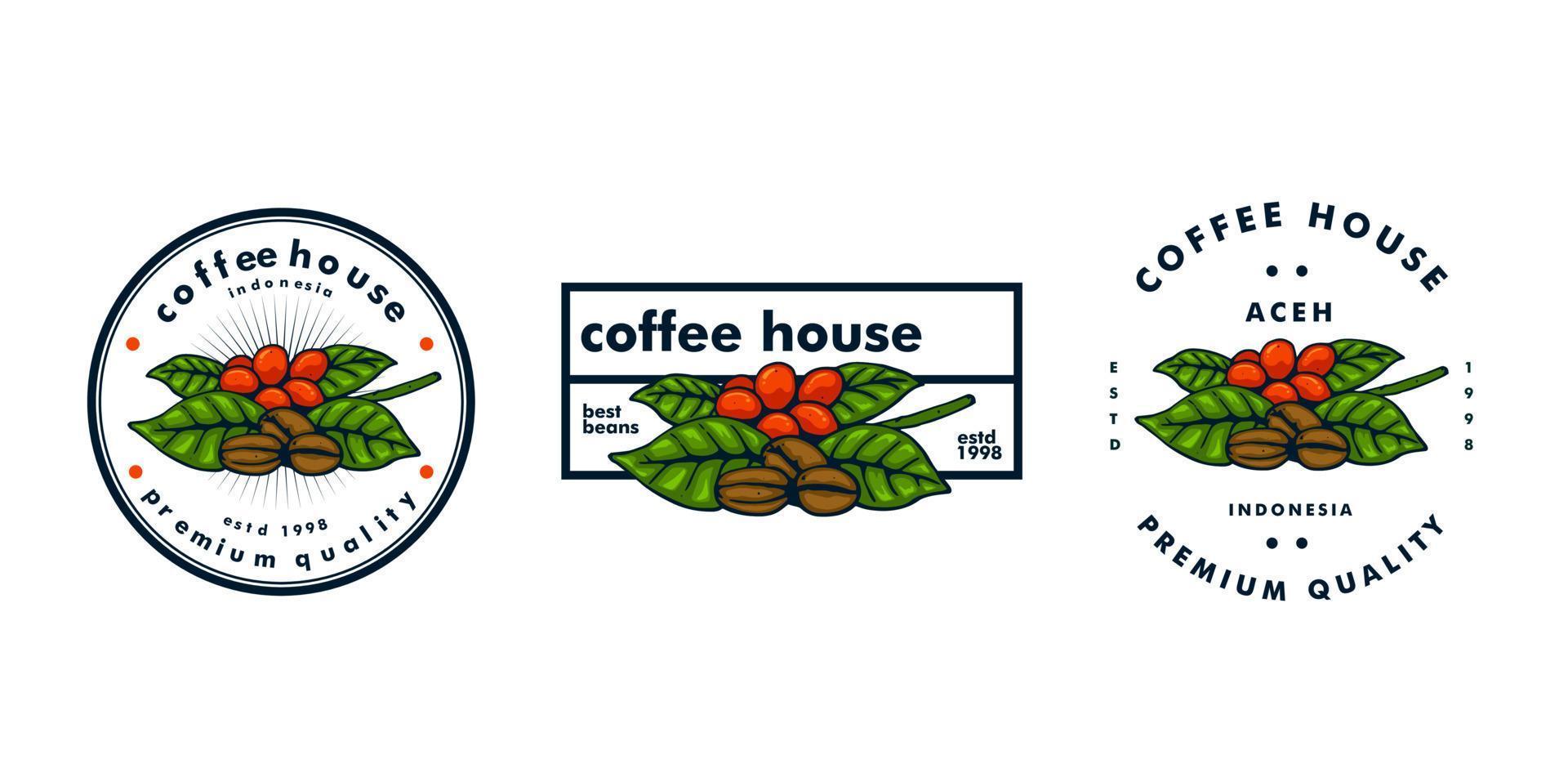 kaffe logotyp design vektor