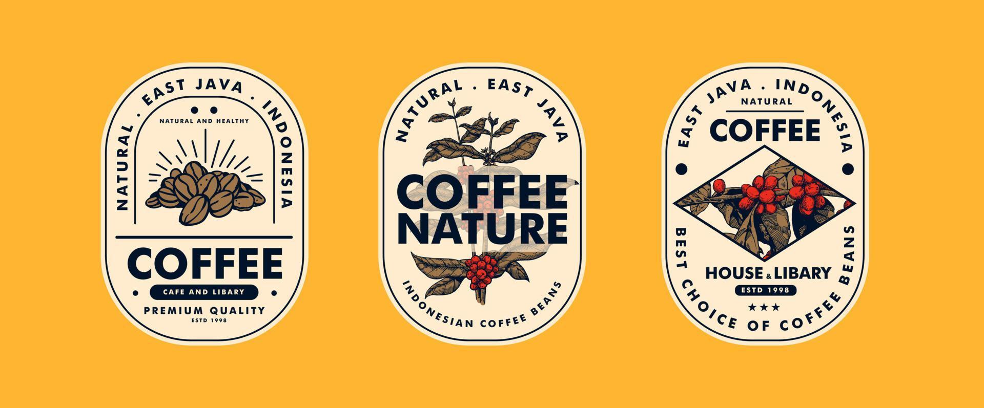 Vintage-Kaffee-Logo-Design vektor