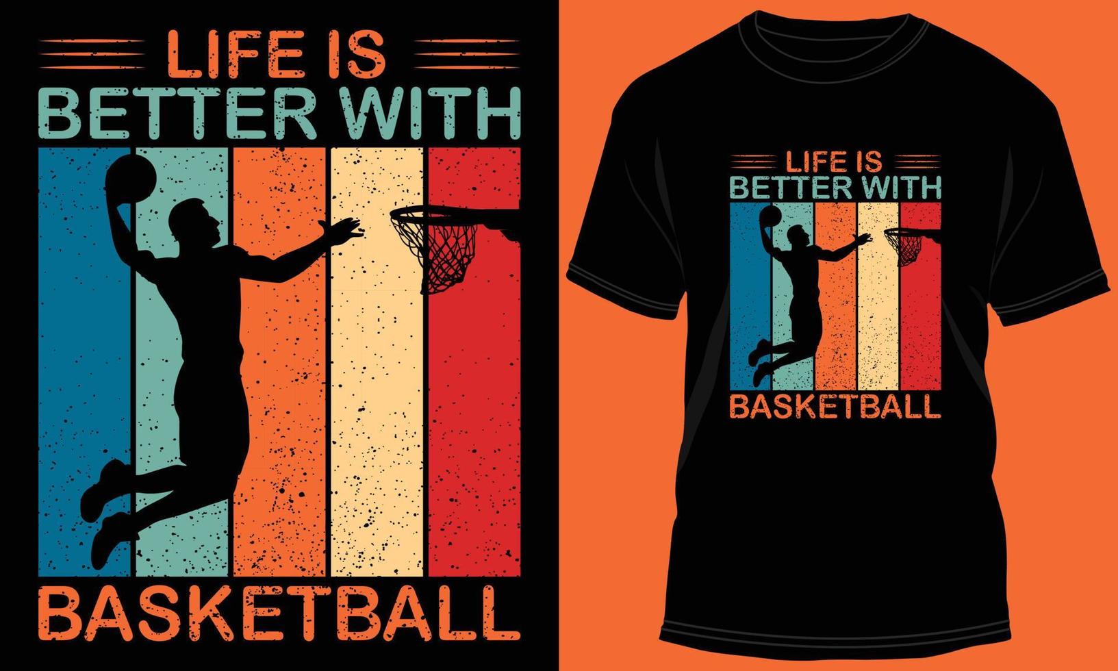 Basketball-T-Shirt-Design-Vektorgrafik vektor