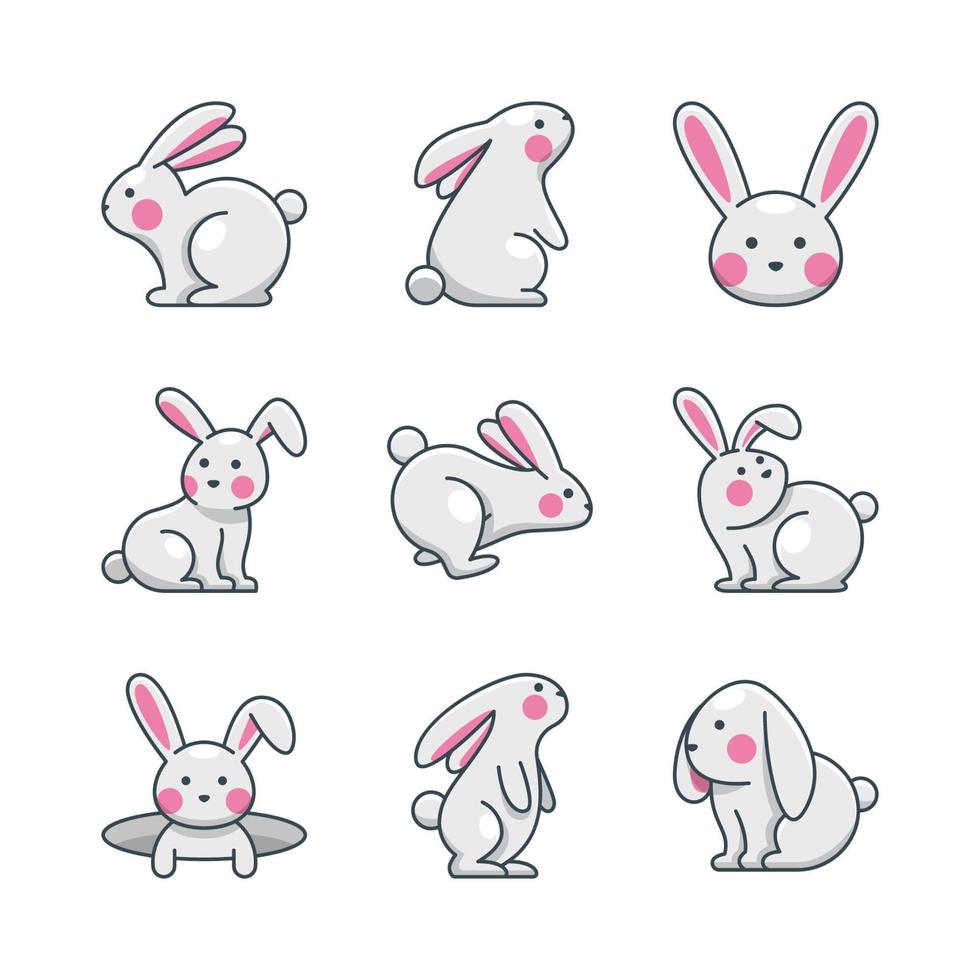 Kaninchen-Icon-Set-Sammlung vektor