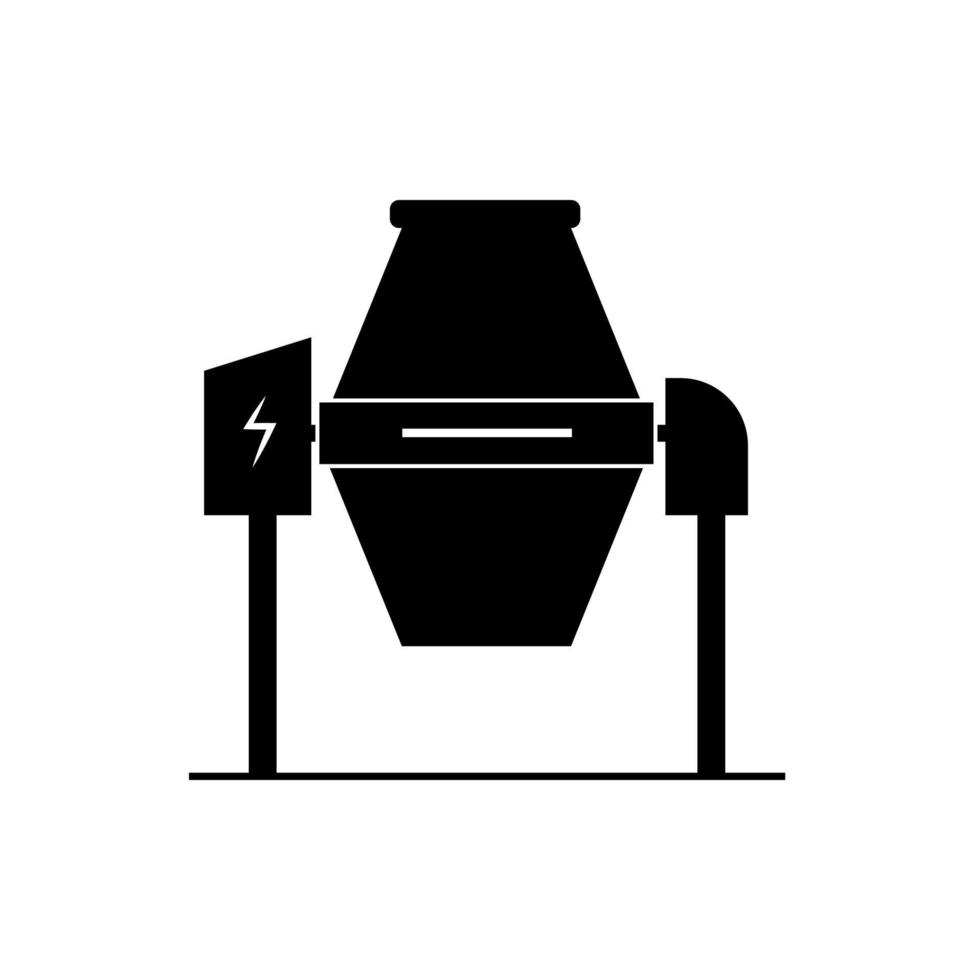 Betonmischer-Vektorsymbol. automatischer Mischer. Zementmischmaschine vektor