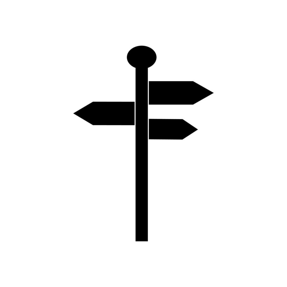Wegweiser-Icon-Vektor im modernen schwarzen Stil vektor