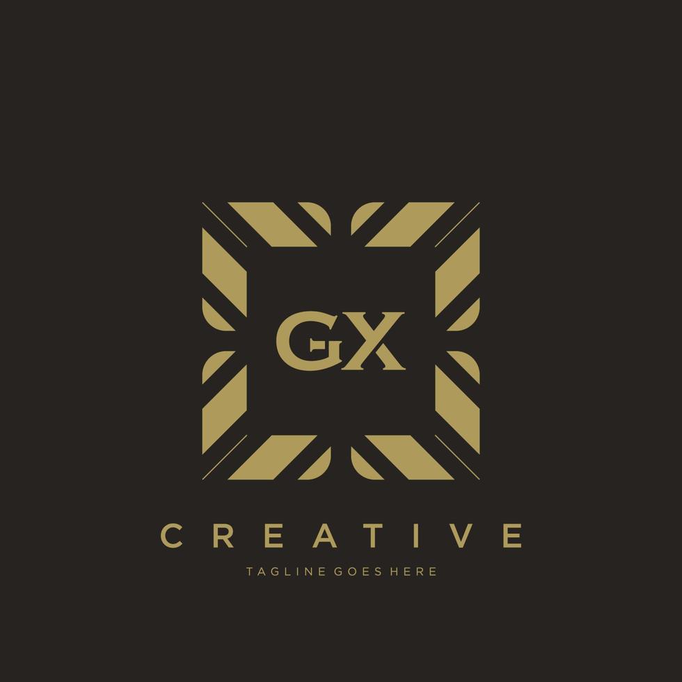 gx Anfangsbuchstabe Luxus Ornament Monogramm Logo Vorlage Vektor