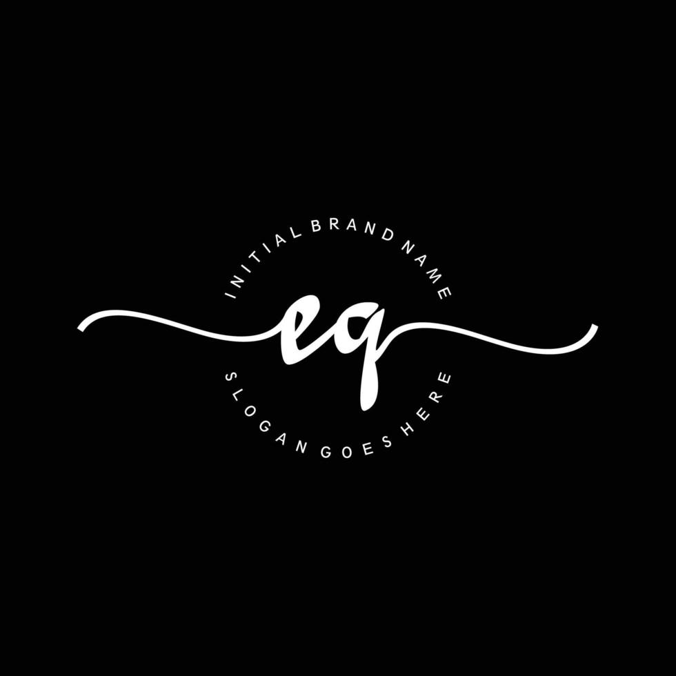 anfänglicher EQ-Handschrift-Logo-Vorlagenvektor vektor