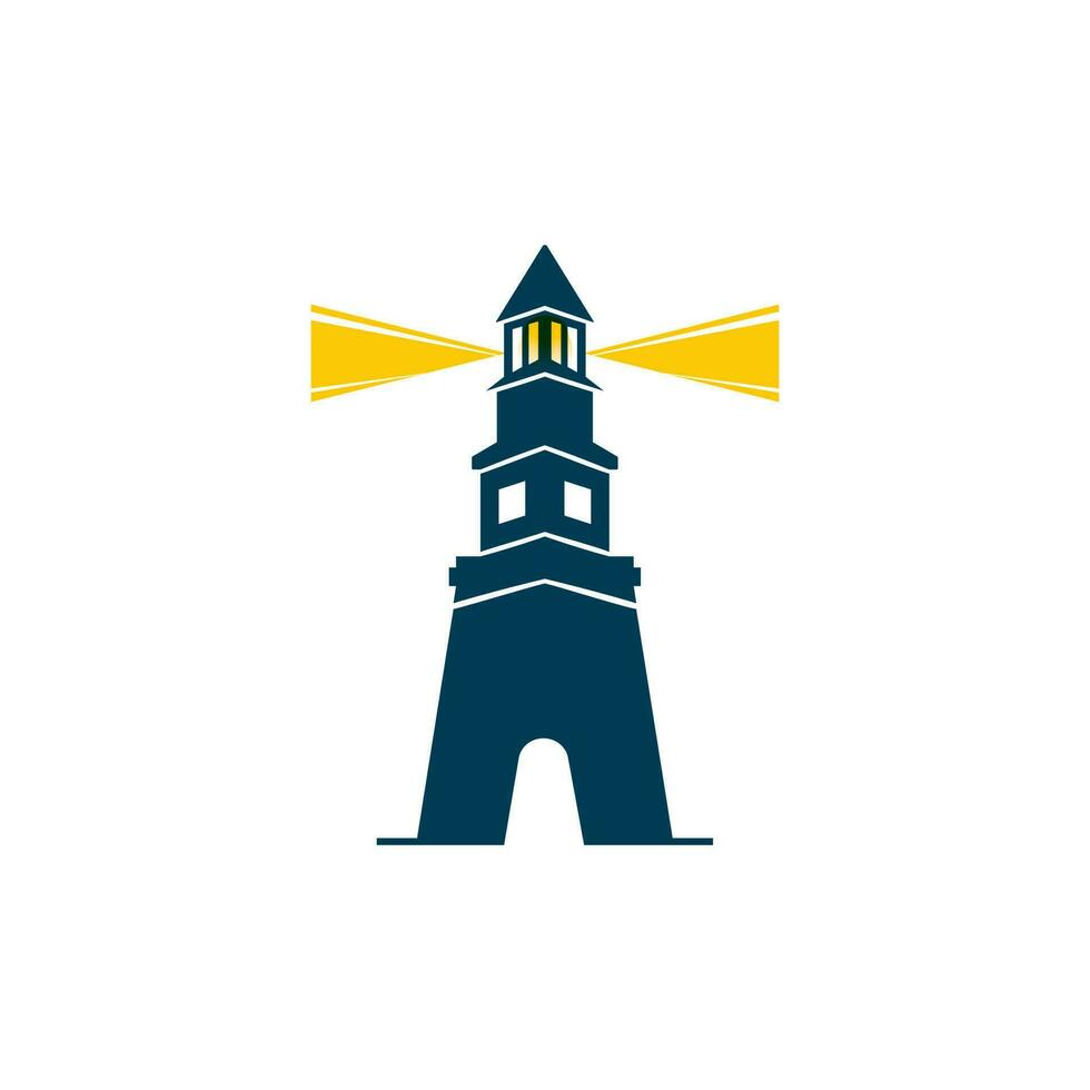 Leuchtturm-Vektor-Logo-Design. Leuchtturm-Symbol-Logo-Design-Vektor-Vorlage-Illustration. vektor