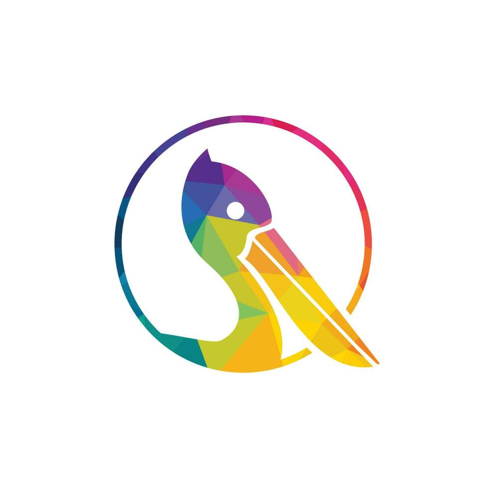 pelikan vektor logotyp design. vektor illustration emblem av pelikan djur- ikon.