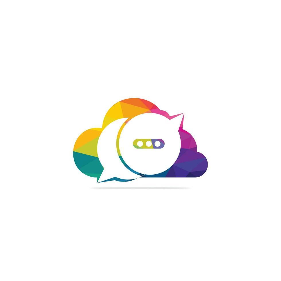 Cloud-Chat-Vektor-Logo-Design. Logo-Vorlage für Kommunikation und Technologie. vektor