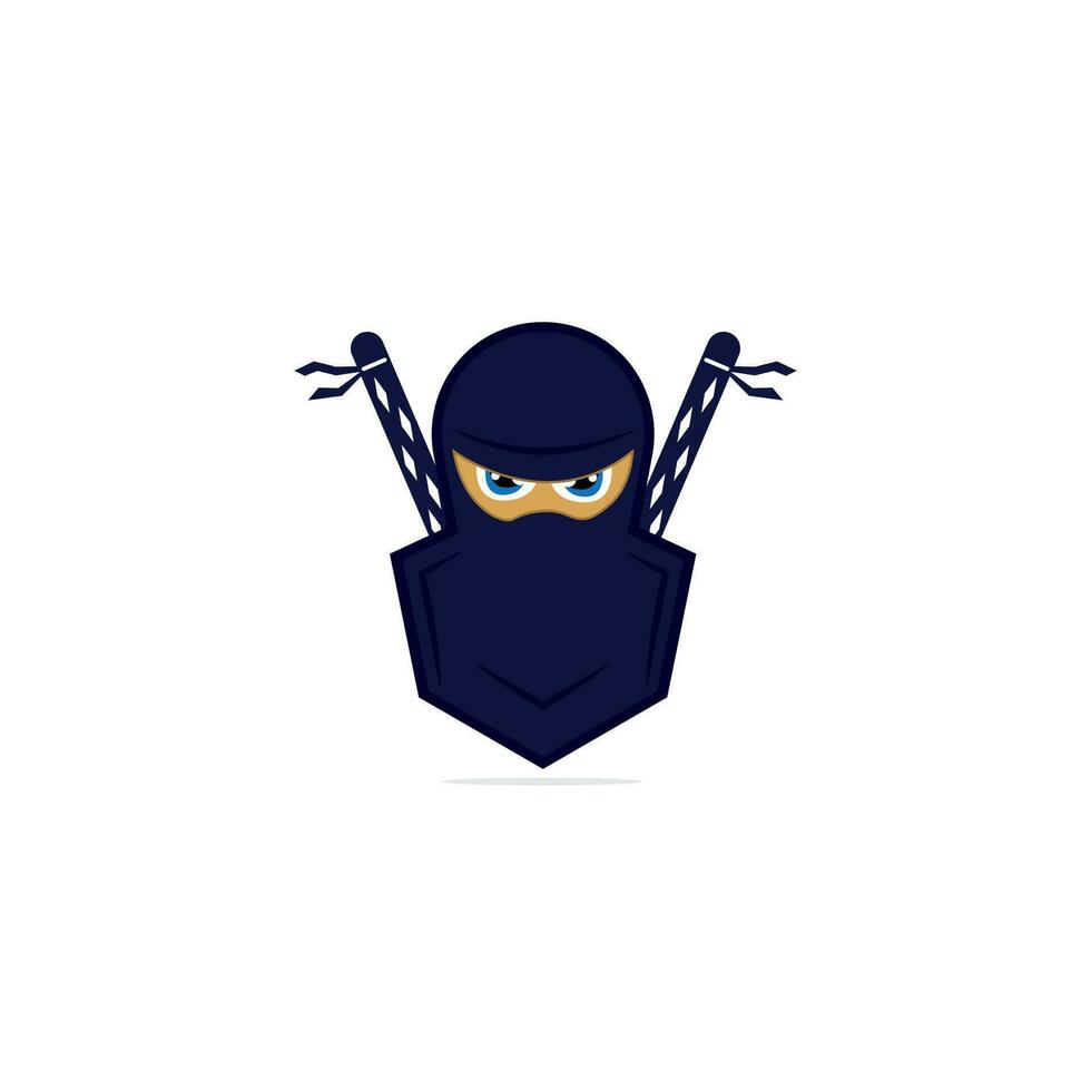 Ninja-Vektor-Logo-Design-Vorlage. vektor