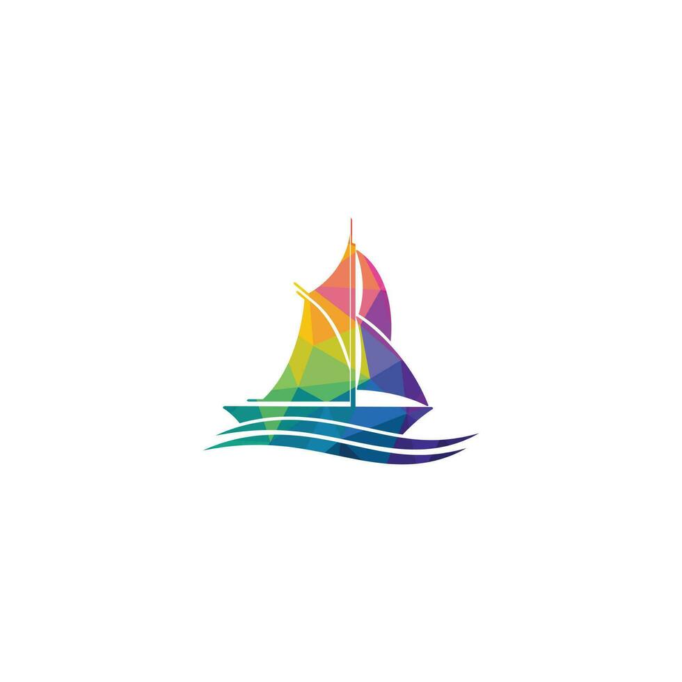 Yacht-Logo-Design. Yachtclub oder Yachtsportteam Vektor-Logo-Design. Meeresreise-Abenteuer oder Segelmeisterschaften oder Segeltörn-Turniere. vektor