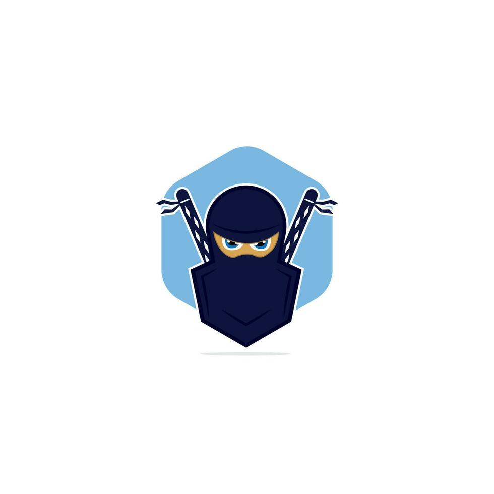 Ninja-Vektor-Logo-Design-Vorlage. vektor