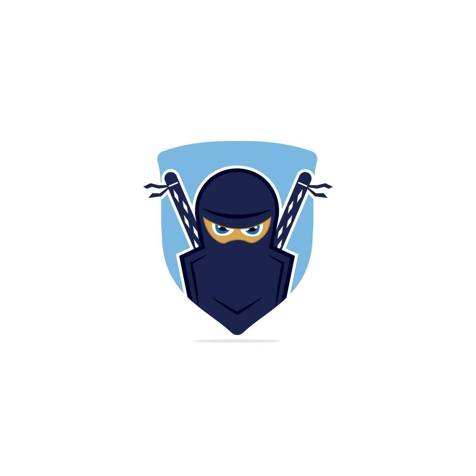 Ninja-Vektor-Logo-Design-Vorlage. vektor