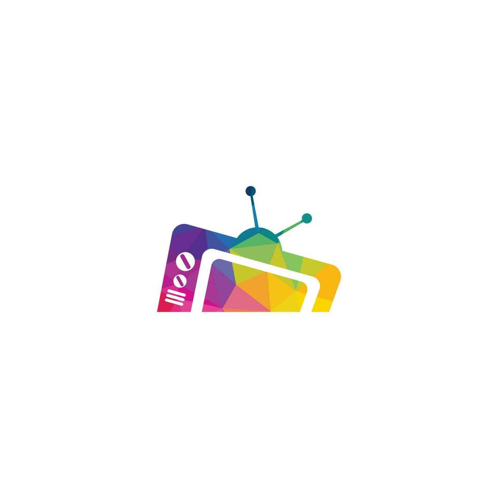 TV media logotyp design. TV service logotyp mall design. vektor