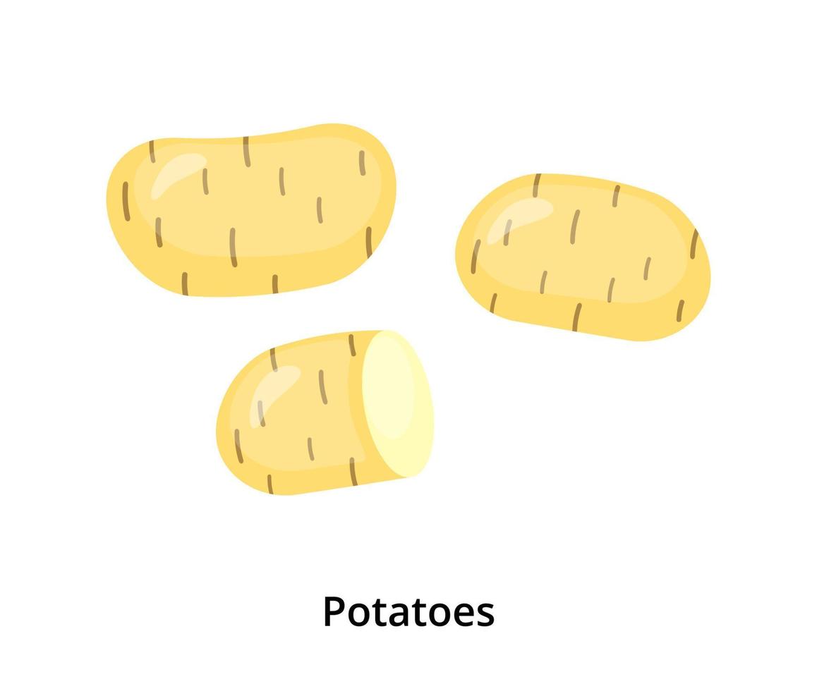 tecknad serie potatisar isolerat på vit bakgrund. vektor