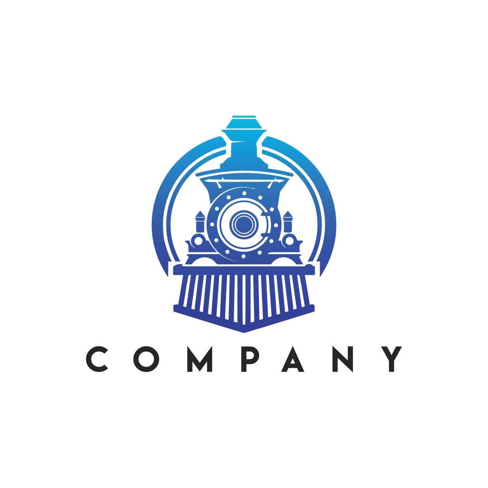 Vintage-Zug-Lokomotiven-Logo, Lokomotiven-Logo vektor