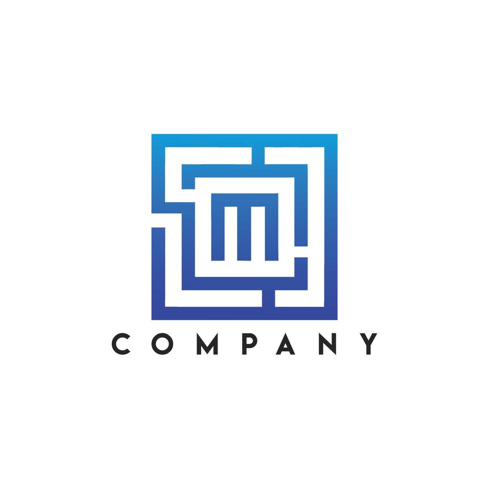 labyrinth invest logo, m finanz logo, buchstabe m logo design vektor