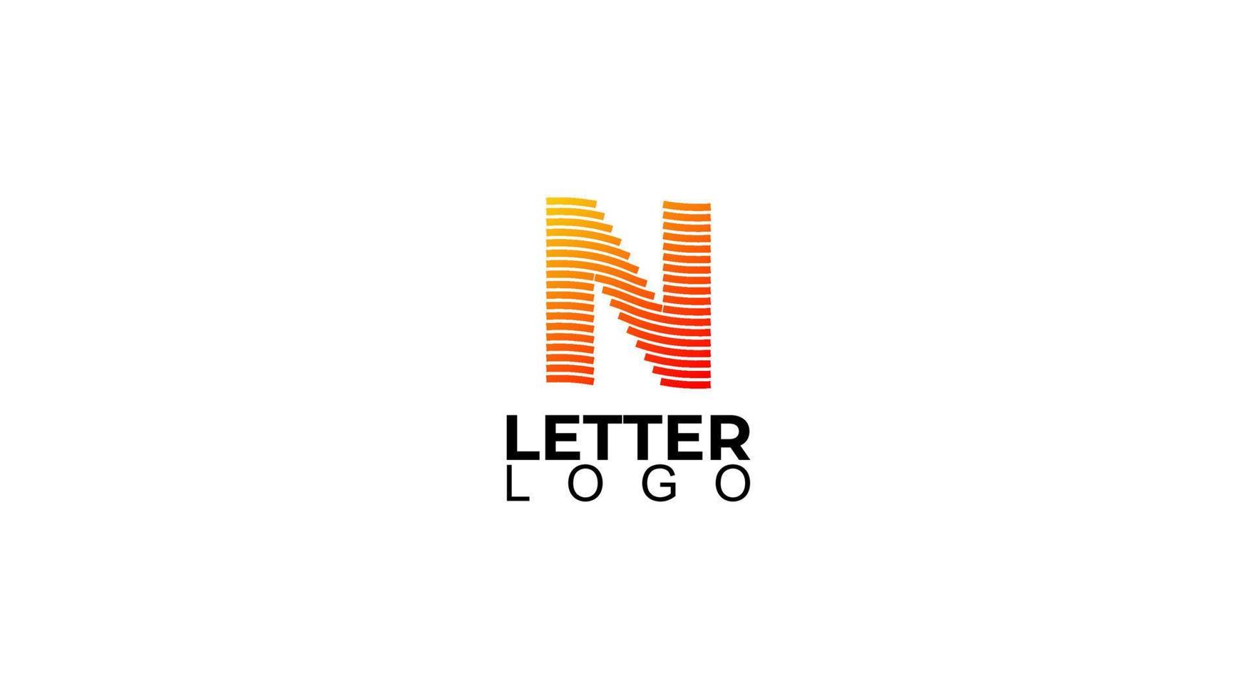 Buchstabe n-Logo-Design-Ikone mit elegantem Kreis-Vektor-Design vektor